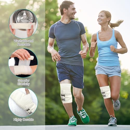 6 Stück Elastischer Verband Elastische Bandage Kompressionsbinden Elastischer Verband mit Metallclips Gedehnt Luftdurchlässig für Handgelenke Knöchel Knie für Verstauchung Verletzungen