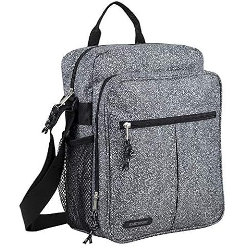 Eastsport Crossbody Work Bag Travel Messenger Purse Shoulder Handbag For Women, Gray Static Dot/Black Cover