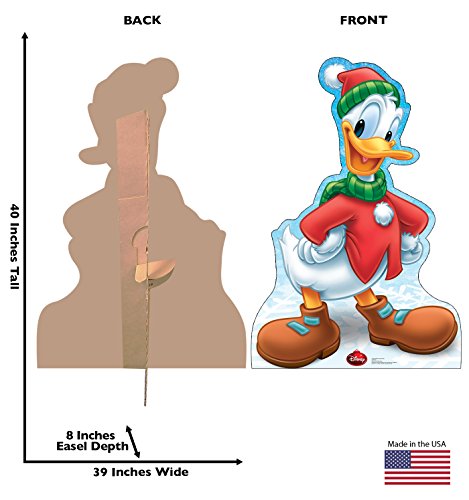 Image of Cardboard People Holiday Donald Duck Life Size Cardboard Cutout Standup - Disney Holiday Collection