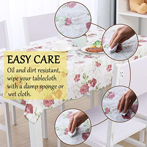 Uxcell Daisy Printed Rectangle Tablecloth Cover Water/Oil 71 X 54 Inch For Wedding Party Decoration #TOP6