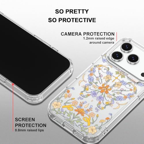 MOSNOVO for iPhone 17 Pro Case, Shockproof Military-Grade Protection 6.6ft Drop Tested, Camera Control, Clear Phone Case for iPhone 17 Pro, Garden of Butterfly Design by MOSNOVO - Used condition - Image 4