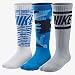 Nike Big Boys' Performance Graphite Camo Crew Socks 3 Pack (Medium 5Y-7Y, Turquoise/White/Grey)