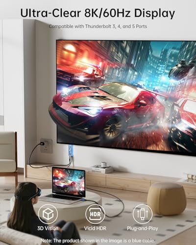 Adaptador USB C a HDMI Cable 6.6FT 8K@60Hz 100W PD miniatura 6