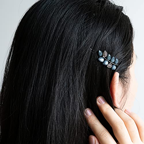 Linxuxie Elegant Hair Clips For Women And Girls Fashion Sparkly Glitter Rhinestones Hair Barrettes Flower Hairpin Hair Accessoires (Flower&Leaves 2Pcs) #TOP4