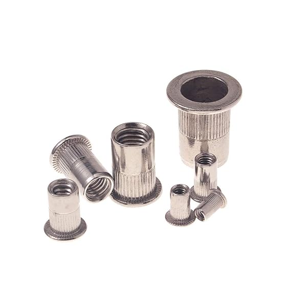 Qty 50 M12 Large Flange Nutserts Zinc Plated Steel Rivet Nut Rivnut