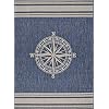 Lr Home Ox Bay Seamas Navigationsteppich für drinnen und draußen, Marineblau/Weiß, 91 x 152 cm