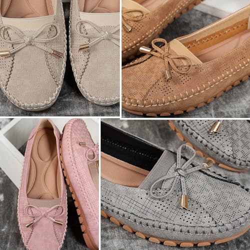 Curvahouse Orthopedic Shoes, Curvahouse Orthopedic Leather Shoes Lightweight Anti-Slip Women, Bow Loafer Slip-On Breathable Sandals2