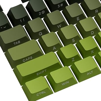 Akko Key Cap Set, 135 Keys, 60/75/85/100% Light Transmittance, Side Print, Cherry Profile, Double Shot, Compatible with MX Switch, Supports Full Keys, Forest, Gradation