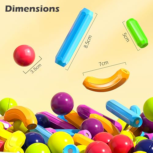 Image of VGRASSP Magnetic Sticks Building Blocks Set for Kids - Creative STEM Toy for Boys and Girls with Strong Magnets, Vibrant Colors, Safe & Durable Design, Ideal for Ages 3+ (100 Pcs Set)