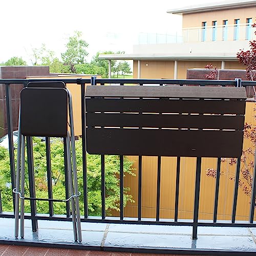 Wiszący stół balkonowy, składany, regulowany drążek zewnętrzny na tarasy i patio, trwała aluminiowa konstrukcja do użytku w ogrodzie