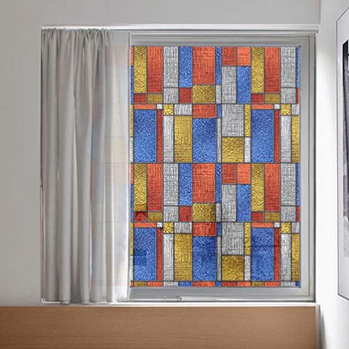 FAVOMOTO Janela Criativa Filme de Privacidade Colorido Janela Adesiva Vinil Decorativo Adesivo de Ja
