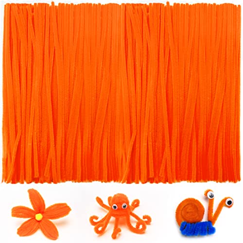 Image of IOOLEEM 200pcs Orange Pipe Cleaners Bulk for Crafts | Chenille Stems for DIY Flower Making & Festival Decor & Party Projects, Pipe Cleaner Crafts, Art and Craft Supplies