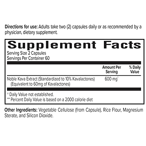 Fijikava Relief & Relaxation, Vegan Kava Capsules, High Bioavailiability Noble Kava, 60Mg Kavalactones Per Serving (120 Capsules 300Mg) #TOP1
