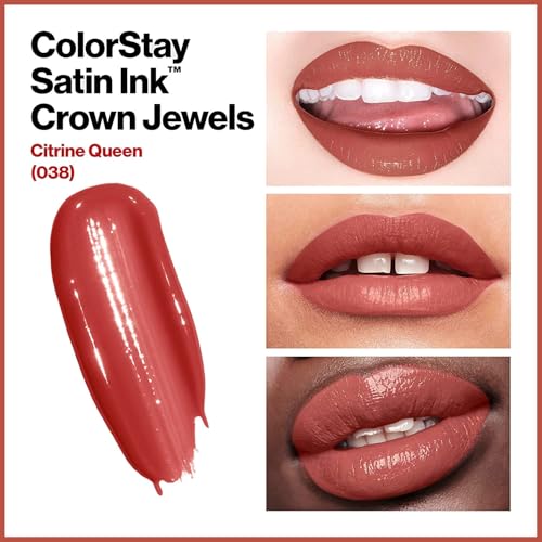 Image of REVLON Colorstay Satin INK, Comfortable, Longwear Rich 16-Hour Liquid lip Color, Formulated with Black Currant Seed Oil & Vitamin E, Citrine Queen - (038)