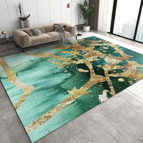 Tapis de salon abstrait 3D 120x160cm à rayures géométriques modernes en polyester - 2