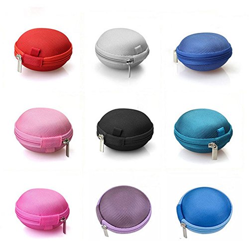 Dosige Bolsa de Almacenamiento de Auriculares,Monedero Redondo pequeño,Caja de Almacenamiento,Escombros para Auriculares intrauditivos Collar Size 8 * 8 * 4.8cm (Rojo) Cover