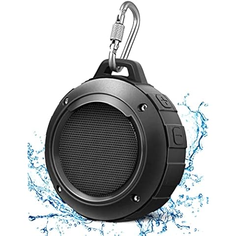 Portable Bluetooth Speaker, LENRUE IPX5 Waterproof Shower Speakers with HD Stereo, 8 Hour Playtime, Bulit-in Mic, Suction Cup, Wireless Speaker for Outdoor Sport, Hiking, Camping, Beach, Pool (Black) Cover