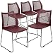 Flash Furniture HERCULES Series 5 Pack 661 lb. Capacity Burgundy Stack Chair with Air-Vent Back and Black Powder Coated Sled Base