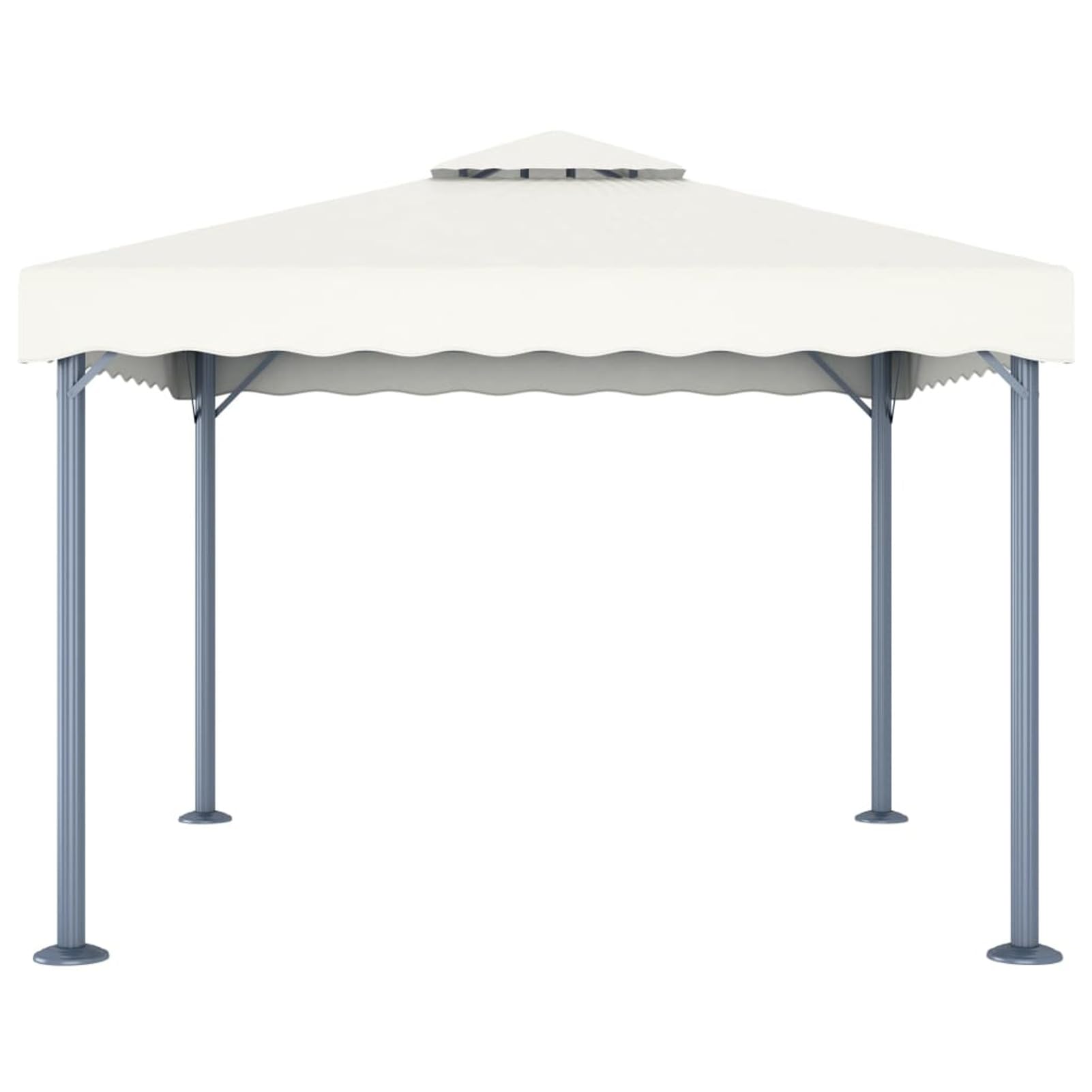 Gazebo con Stringa di Luci LED 300x300 cm Crema in Alluminio,Gazebo Pergola Con Telo Impermeabile Richiudibile E Struttura Rettangolare In Acciaio Inossidabile Ad Alta Densità,Per Arredo Giardin