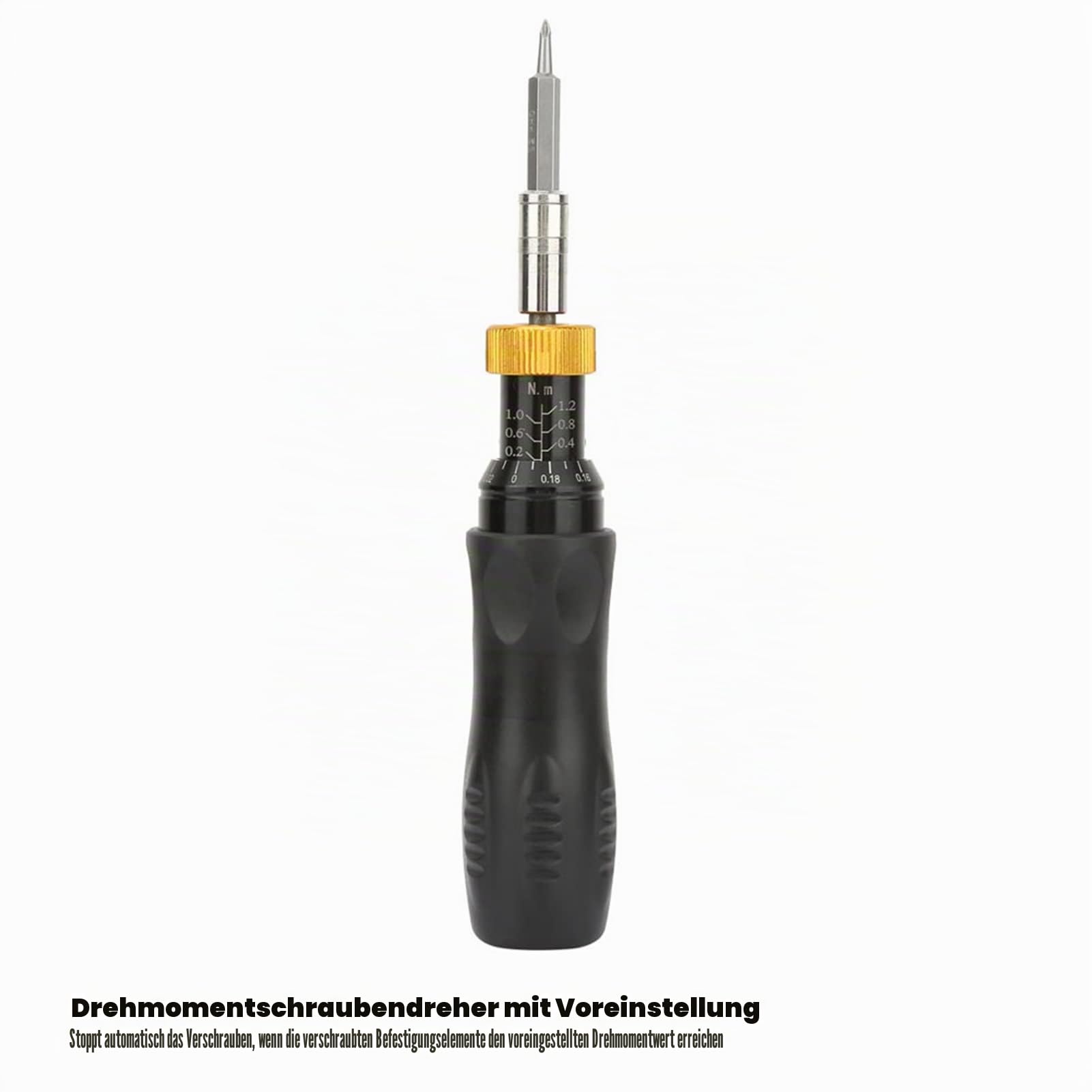 Einstellbarer Drehmomentschraubendreher mit Innensechskant, Präzisionsschraubendreher 0,2-1,2 Nm, Einstellbereich Schrittweite 0,02 Nm, Handwerkzeug für Elektronik und Modellbau