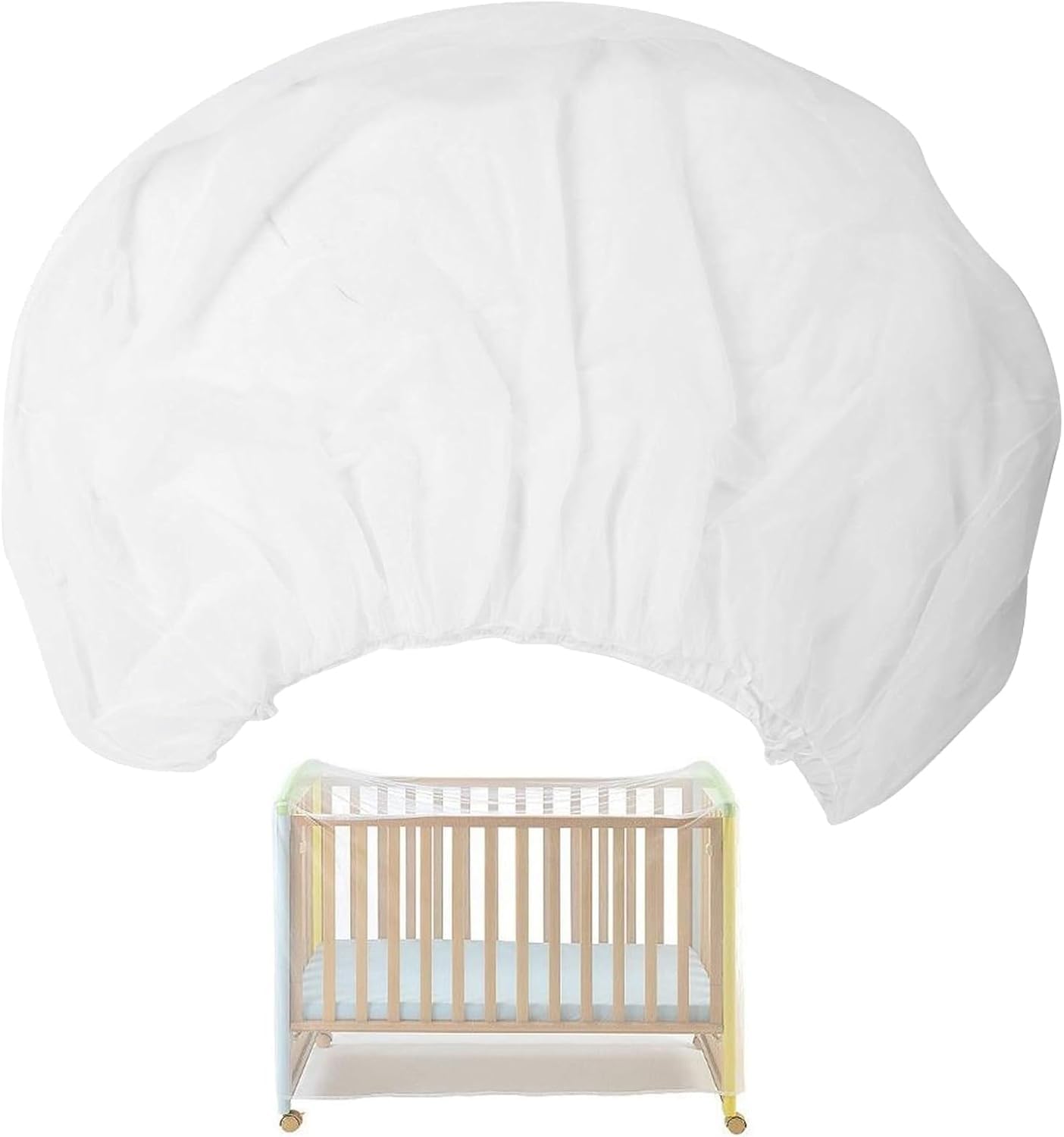 Mosquitera para Cuna de Bebé, Antimosquitos Bebé, Mosquitera para Cuna de Bebé, Mosquitera para Parque Infantil o Cuna, Mosquitera para Cuna Universal, Mosquitera para Cuna de 135x60x90cm, Blanco