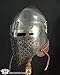 Helmet with Adjustable Visor and Comfortable Cusion Leather Strap Medieval Helmet Armour Battle Gift for Cosplay and LARP