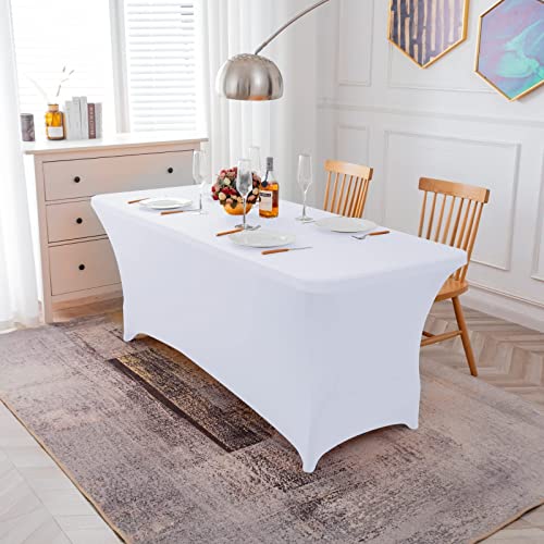 Nappe extensible violette de 1,2 m pour table pliante en lot de 2 pièces - 6
