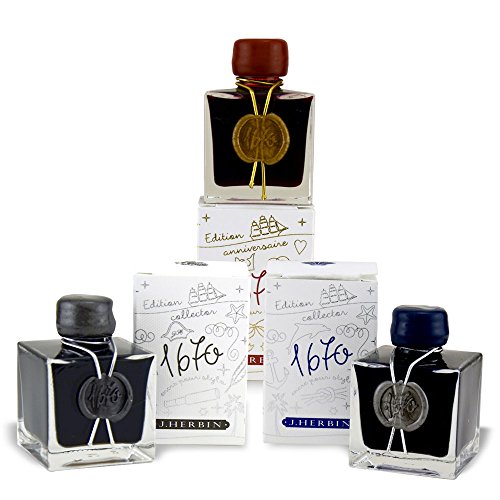 Cartouches d'encre J.Herbin 1670 collection anniversaire pour stylo plume lot de 3