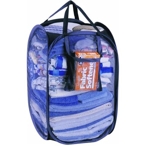 Pop-Open Light Duty Hamper Easy Carry Mesh Hamper 14x14x22 Approximate Cover