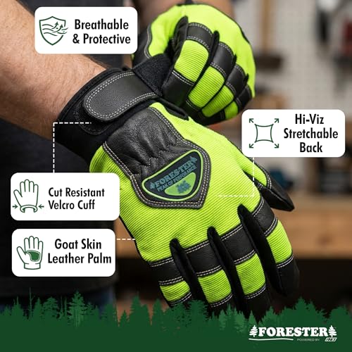 FORESTER Hi-Vis Chainsaw Gloves