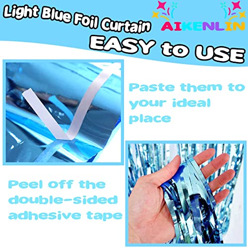 Cortina Metalizada Azul Claro 4 Pack 3.2ft x 8.2ft miniatura 3