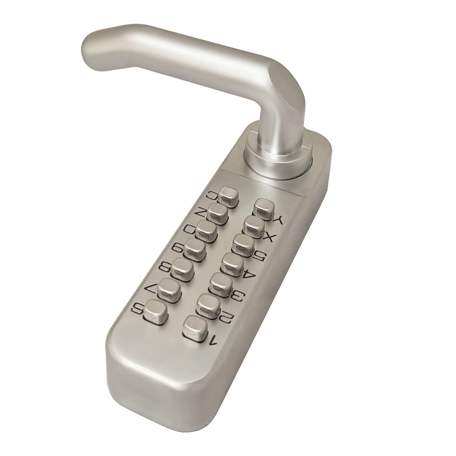 Cerradura impermeable de la manija de la puerta, Codelocks Digital Mecánico Pulsador cerradura de puerta,Sin claves,aleación de zinc (Plata)