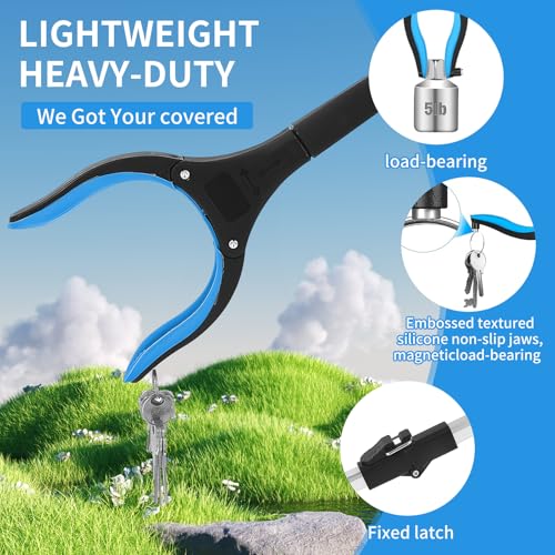 Palo plegable de 3 secciones para recoger objetos del suelo sin agacharse 4