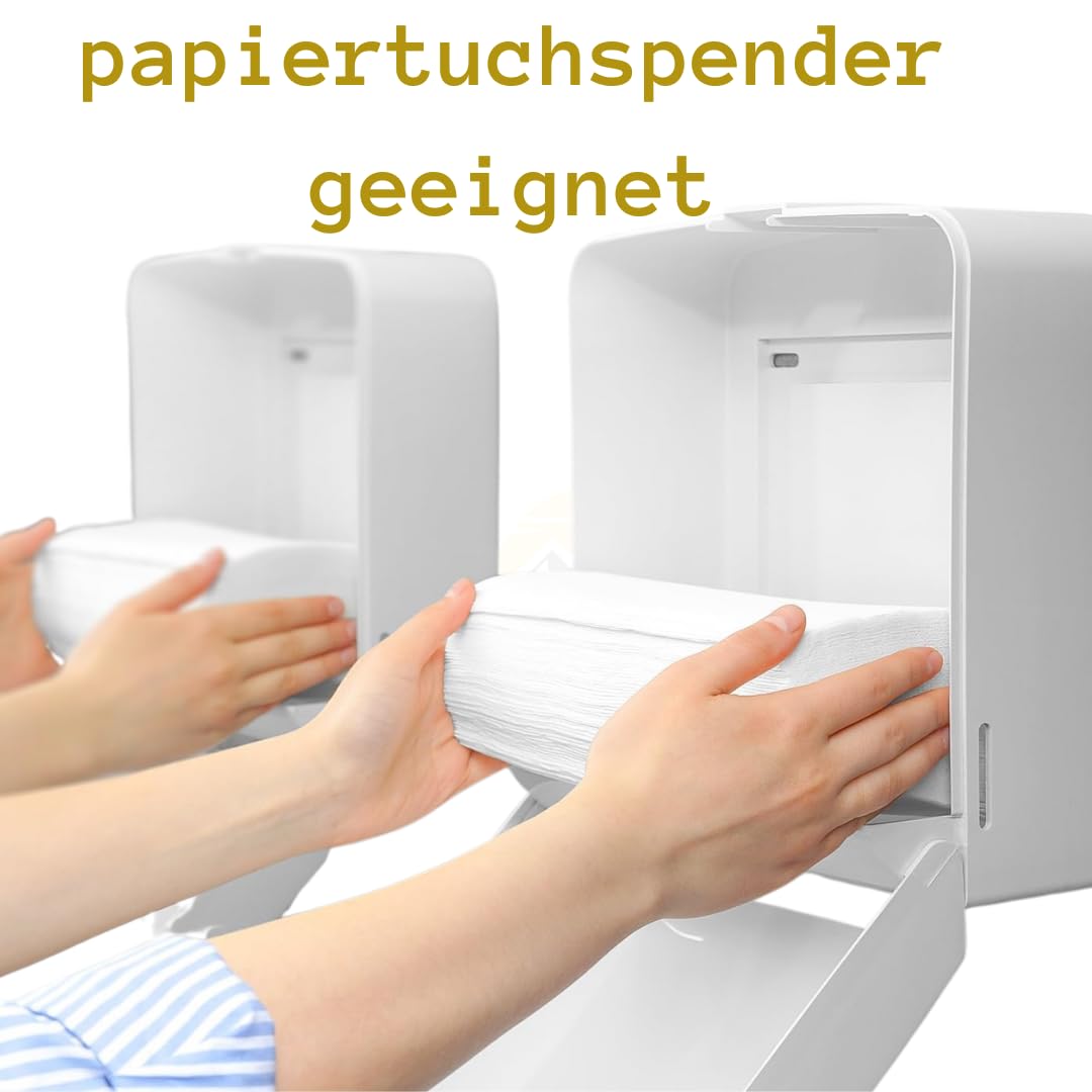 KURTT Papierhandtücher für Spender (zellulose tücher) | 2-lagig, 24 x 21 cm | 3.200 Blatt | ZZ/V-Falz geeignet für Handtuchspender in Toiletten, Büros, Praxen und Studios