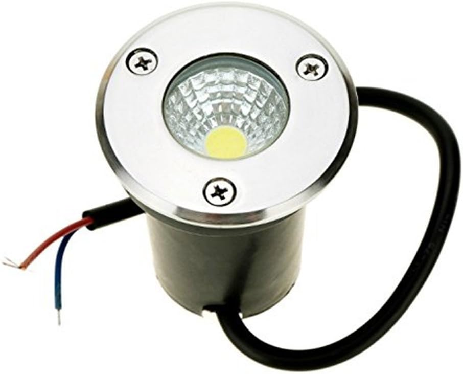 Onerbuy12V LED COB Underground Path Light Low Voltage Landscape In-ground Lights Outdoor Decorative Spotlight for Yard, Garden, Driveway, Deck, Patio, IP67 Water-Resistant (Cool White, 3W)