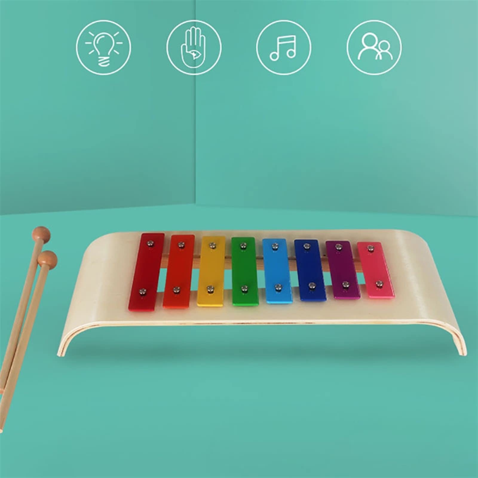 Percussão Musical Strumento A Percussione Per Pianoforte Con Piastra In Alluminio A 8 Toni, Pezzo Colorato, Strumenti Didattici Per Principianti A Otto Toni Che Bussano A Mano Xilofoni