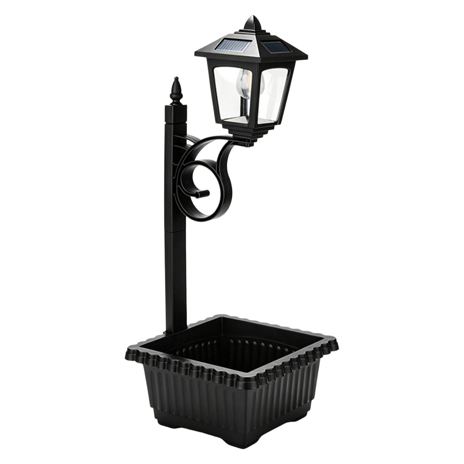 Generisch Doniczka z lampą solarną 2 w 1, lampa solarna, donica na kwiaty