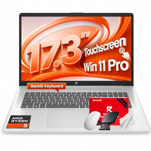 Image of HP 17.3 Touchscreen Laptop AMD Ryzen 5 7430U 32GB RAM 1TB SSD Win 11 Pro | 17.3 HD+ Touch Display, Backlit Keyboard, Wi-Fi 6 Connectivity, Privacy Camera, Fast Charge Technology, Windows 11 Pro