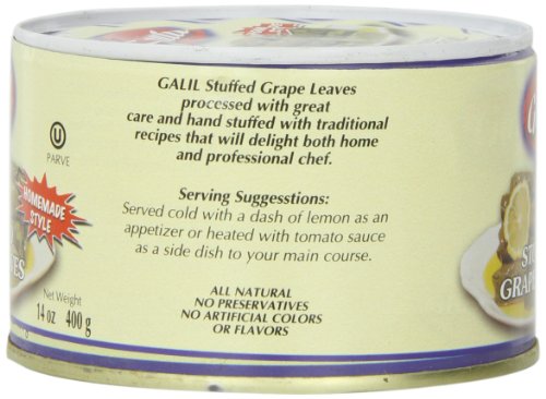 Galil Stuffed Grape Leaves Non-GMO, 14-Ounce Cans (Pack of 12)