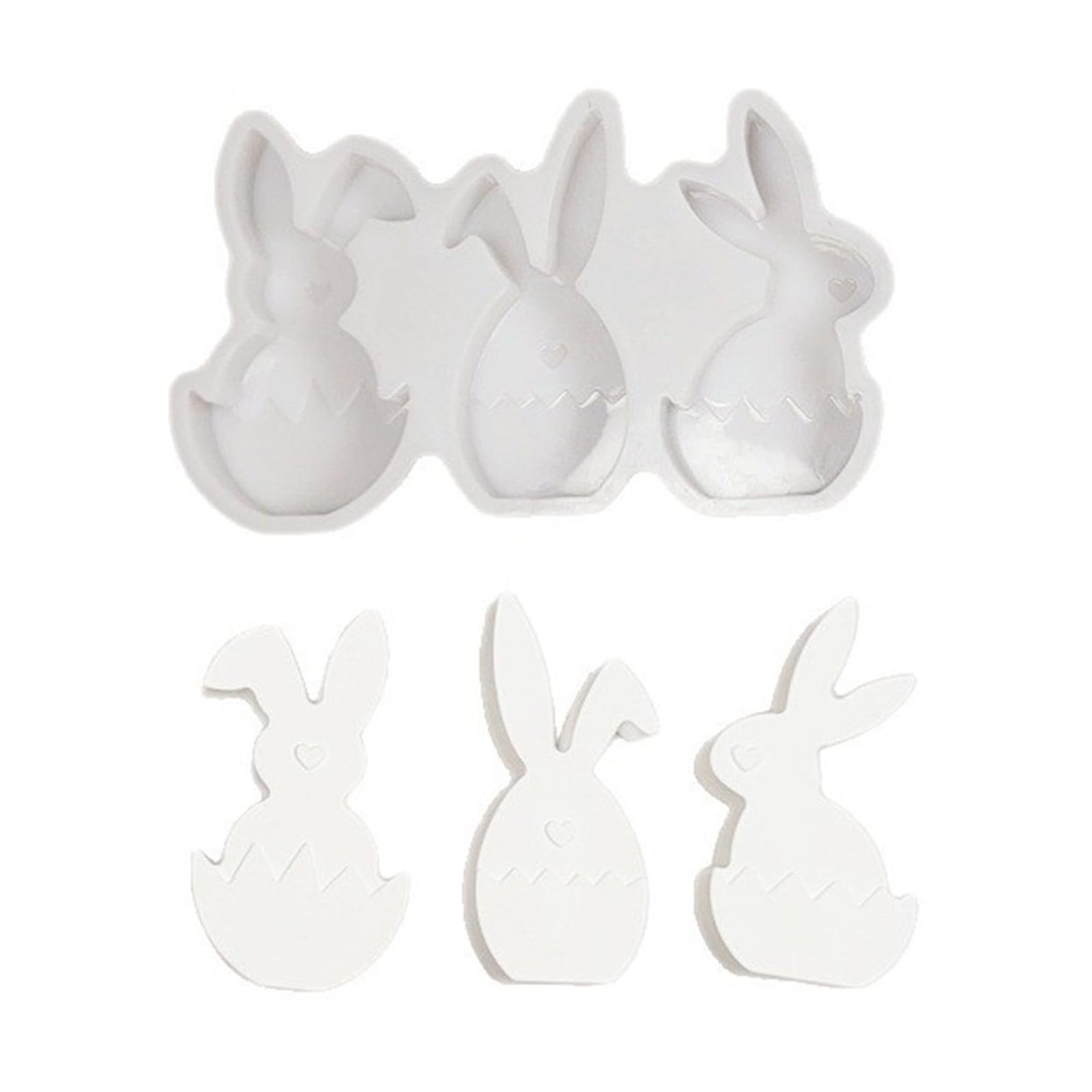 Hsioluted Craft Silicone for Eggs Shell Rabbits Statues Simple Release for Projects Decoration Nonstick Silicone