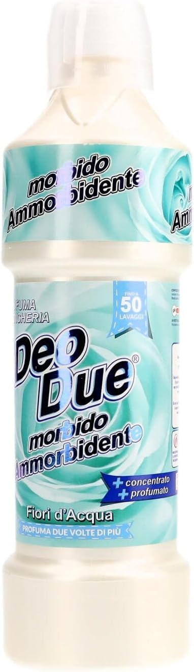 Deo Due Morbido - Suavizante concentrado "Fiori d'Acqua/Waterflowers" 6 x 1 L - Lavado extra suave, aroma fresco de larga duración, para todos los textiles + Polpa italiana Gourmet