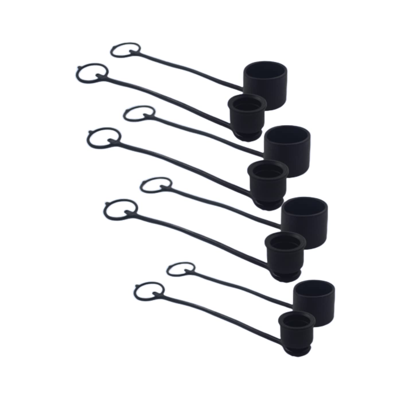 Black Rubber Dust Caps/Plugs For 1/2 Body Flat Face Hydraulic Bobcat Skid Steer Quick Couplers (4 Sets)