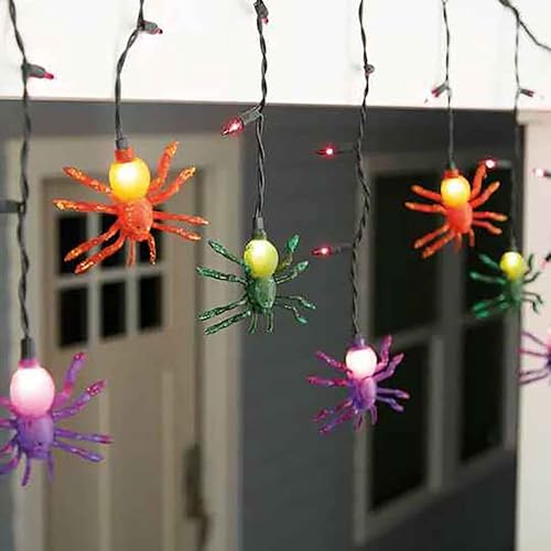Miniatura 5 de Romasaty Luces de cortina de ojos de Halloween de 7 pies con 10 tiras de luces impermeables para ojos, 25 luces LED temáticas de Halloween para
