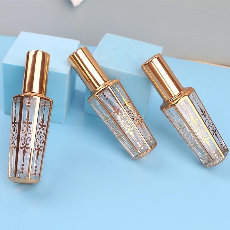 20 Stück 5 Ml Glas-Sprühflaschen – Goldene Düse, Nachfüllbar, Für Parfüm, ätherische Öle & Reise