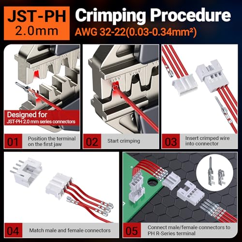 Preciva Crimping Tool for Dupont, 0.08-1.5mm² Ratchet Crimp Pliers with 1565Pcs Wire Connectors, AWG28-16 Crimper Tool for ATX/EPS/PCIE/SATA Cable Terminals - Image 4