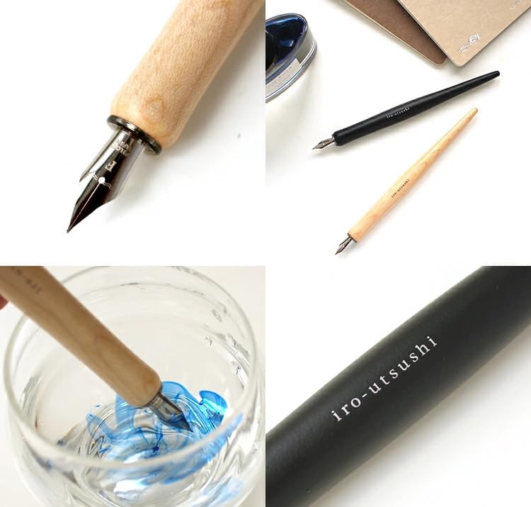 Miniatura 2 de Pilot iro-utsushi - Bolígrafo de inmersión tipo herramienta de escritura con eje de madera, negro, punta media FIR-180K-BM con lápiz capacitivo