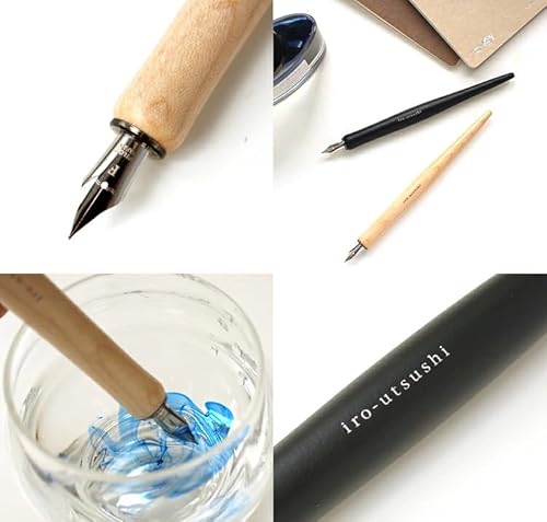 Pilot Iro-Utsushi Dip Pen Type Writing Tool Wood Axis Black Medium Point Fir-180K-Bm With Original Stylus Ballpoint Touch Pen #TOP1