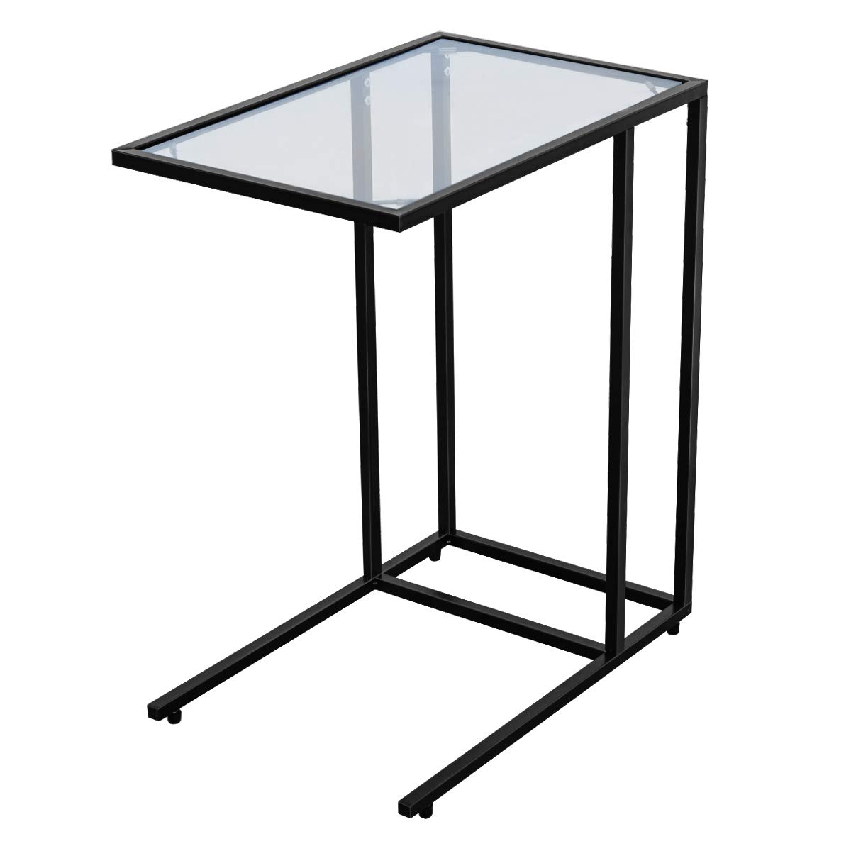 GIANTEX Bijzettafel C-vorm, laptoptafel, notebooktafel met wieltjes