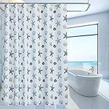 oremila Bathroom Shower Curtain Seashell Starfish Multi-colored Shower Curtains Fabric Bathroom Curtain Durable Water Repellent Bath Curtain 1pc (72
