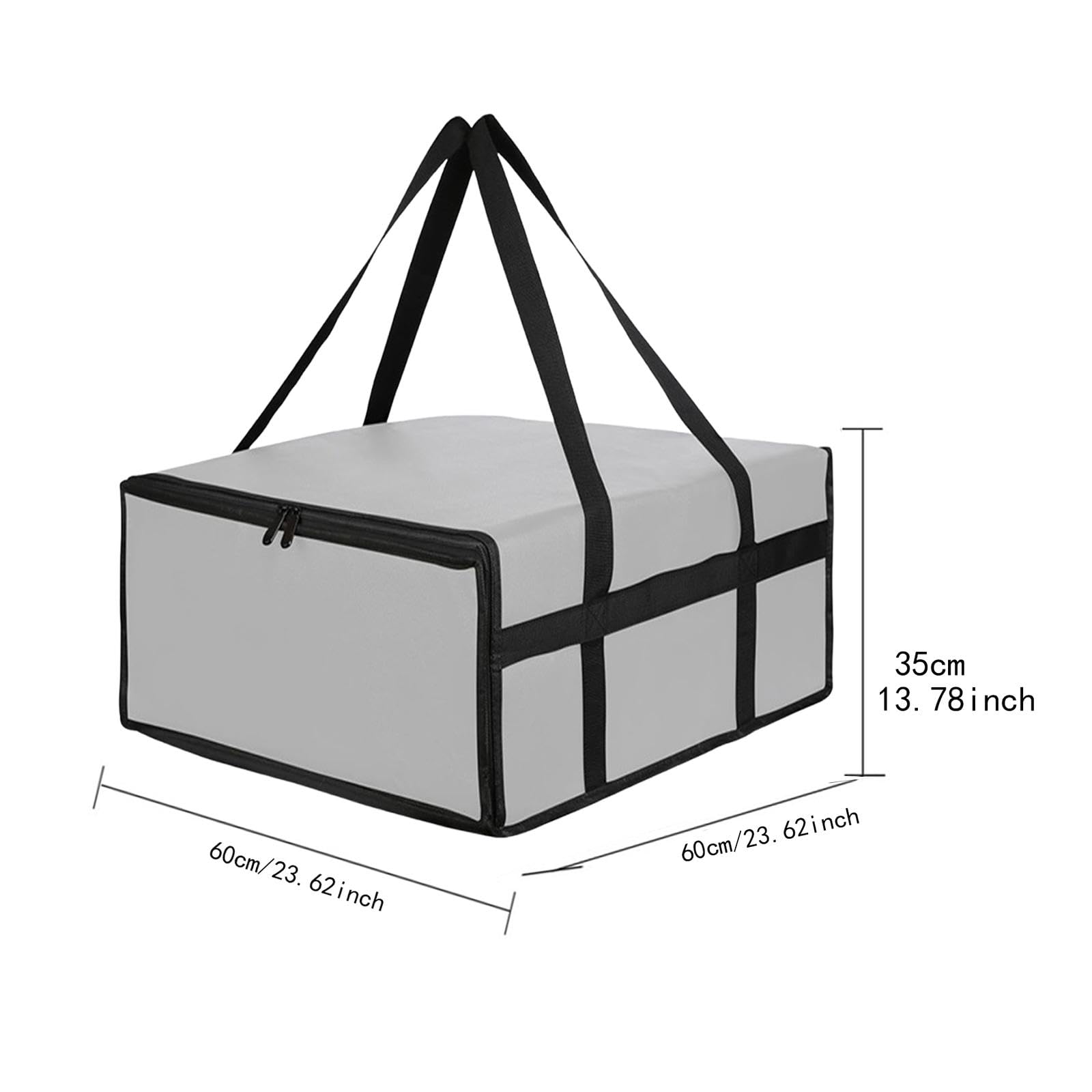 Bolsa Isotérmica para Entrega de Pizza, Impermeable, Reutilizable, de Gran Capacidad, con Calentador de Pizza, para Viajes, Uso Personal Y Comercial, 60cmx60cmx35cm